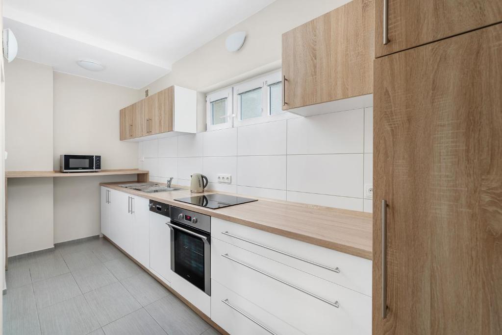 Kuchyň apartmánu Nad Šťastným sklepem